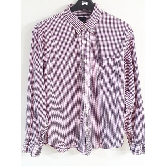 Mens J Crew Summer Button Up Cotton Picnic Plaid Spring Purple Versatile Shirt - Picture 2 of 8